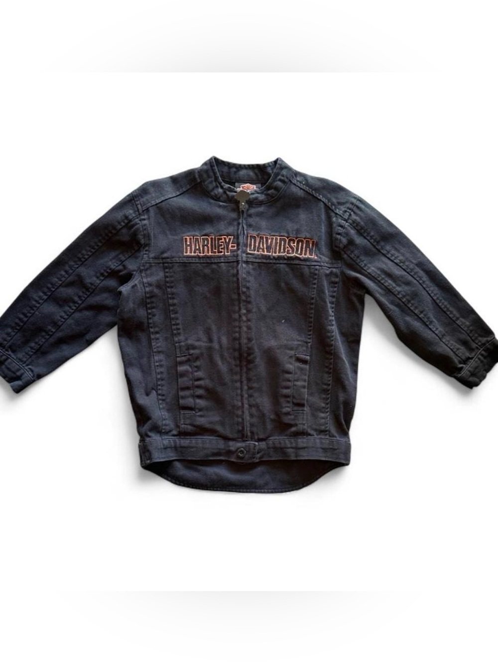 Harley-Davidson Black Kids Jean Jacket with Orange Logo